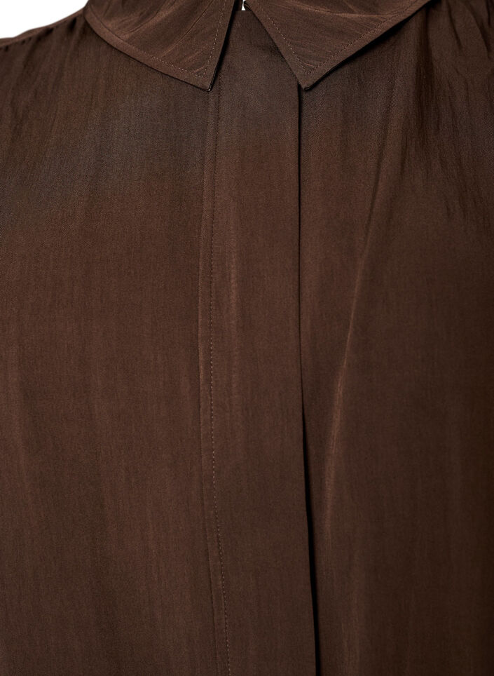 Bluse mit Ballonform und verdecktem Rei&szlig;verschluss, Braun, Packshot image number 2