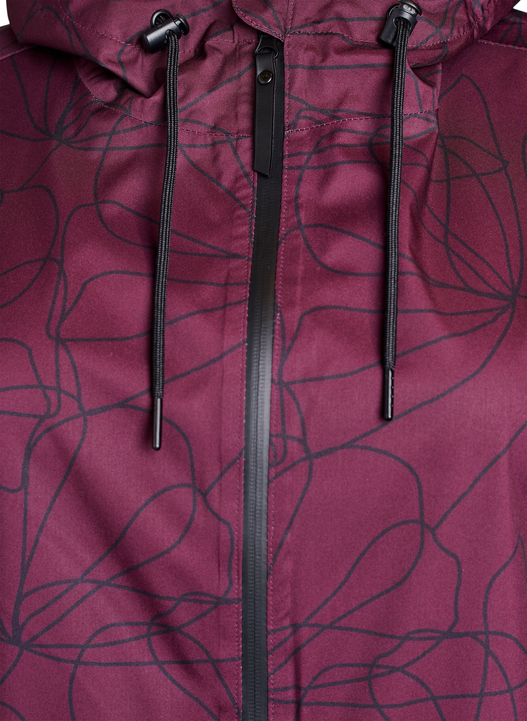 ZizziGemusterter Regenmantel, Dunkles Bordeaux, Packshot image number 2