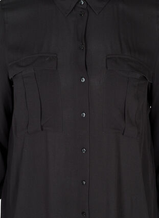 Bluse aus Viskose mit Brusttaschen, Black, Packshot image number 2