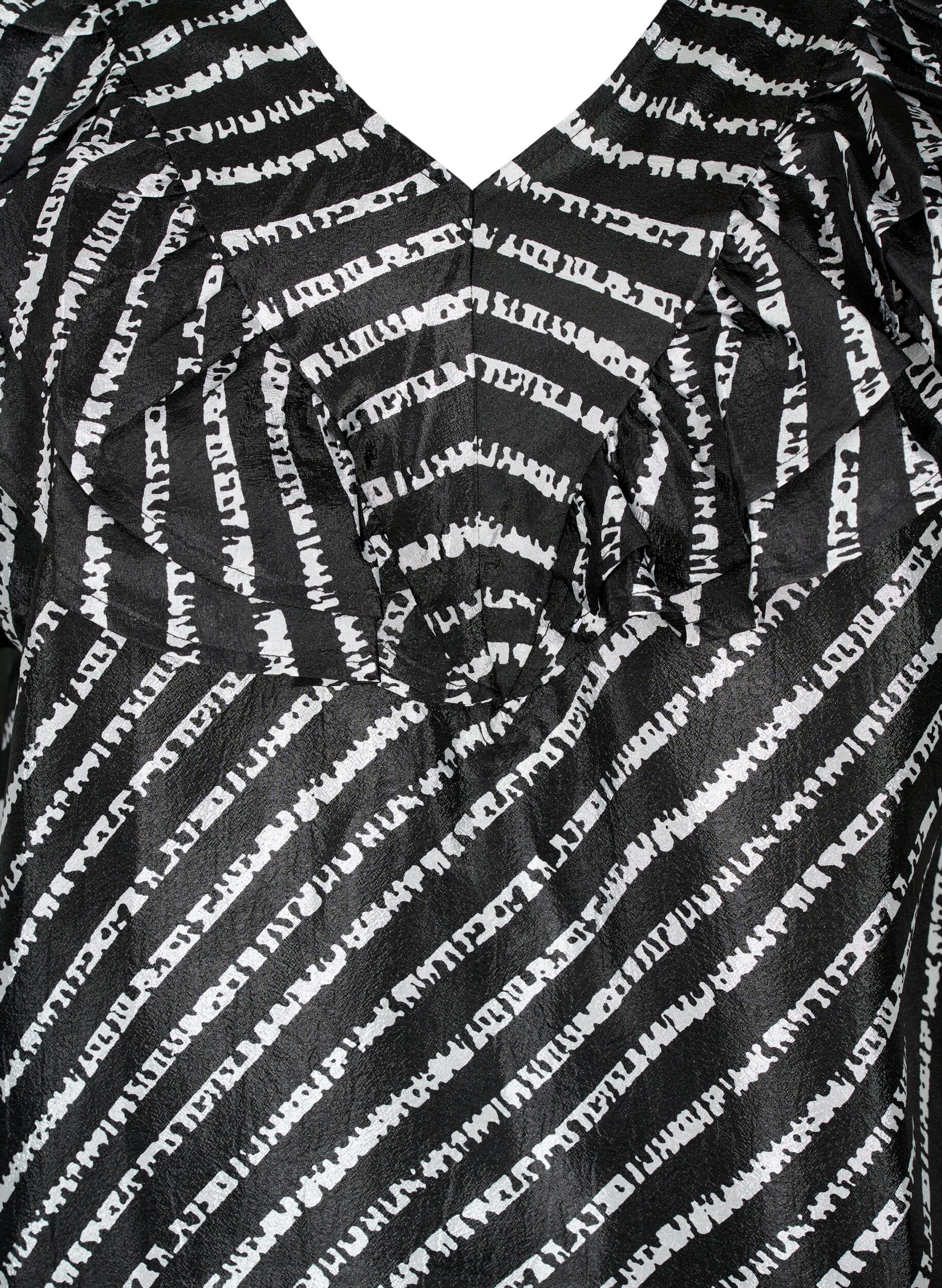 ZizziStreifentunika mit R&uuml;schen, Black/White Stripes, Packshot image number 2