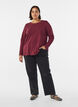 Basic Bluse aus Jersey mit langen &Auml;rmeln, Dunkles Bordeaux, Model image number 1