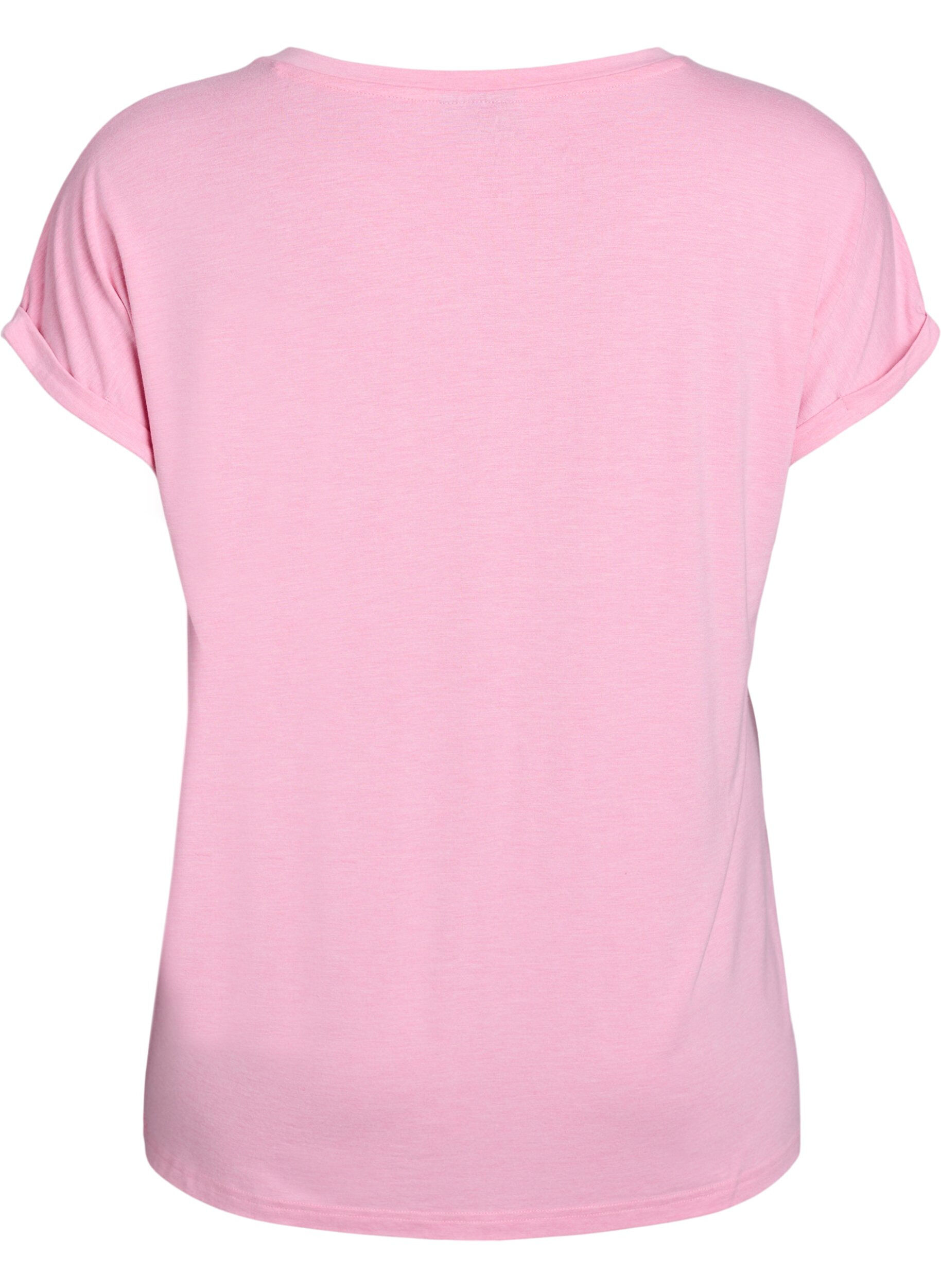 ZizziLockeres T-Shirt mit Rundhalsausschnitt, Pink, Packshot image number 1