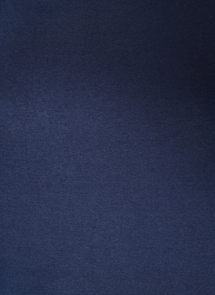 Basic-T-Shirt mit U-Boot-Ausschnitt und 3/4-&Auml;rmeln, Blau, Packshot image number 2