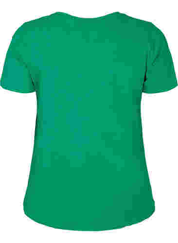 Einfarbiges basic T-Shirt aus Baumwolle, Jolly Green, Packshot image number 1
