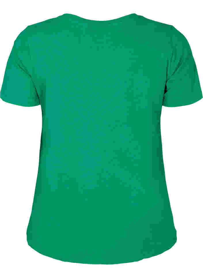 Einfarbiges basic T-Shirt aus Baumwolle, Jolly Green, Packshot image number 1