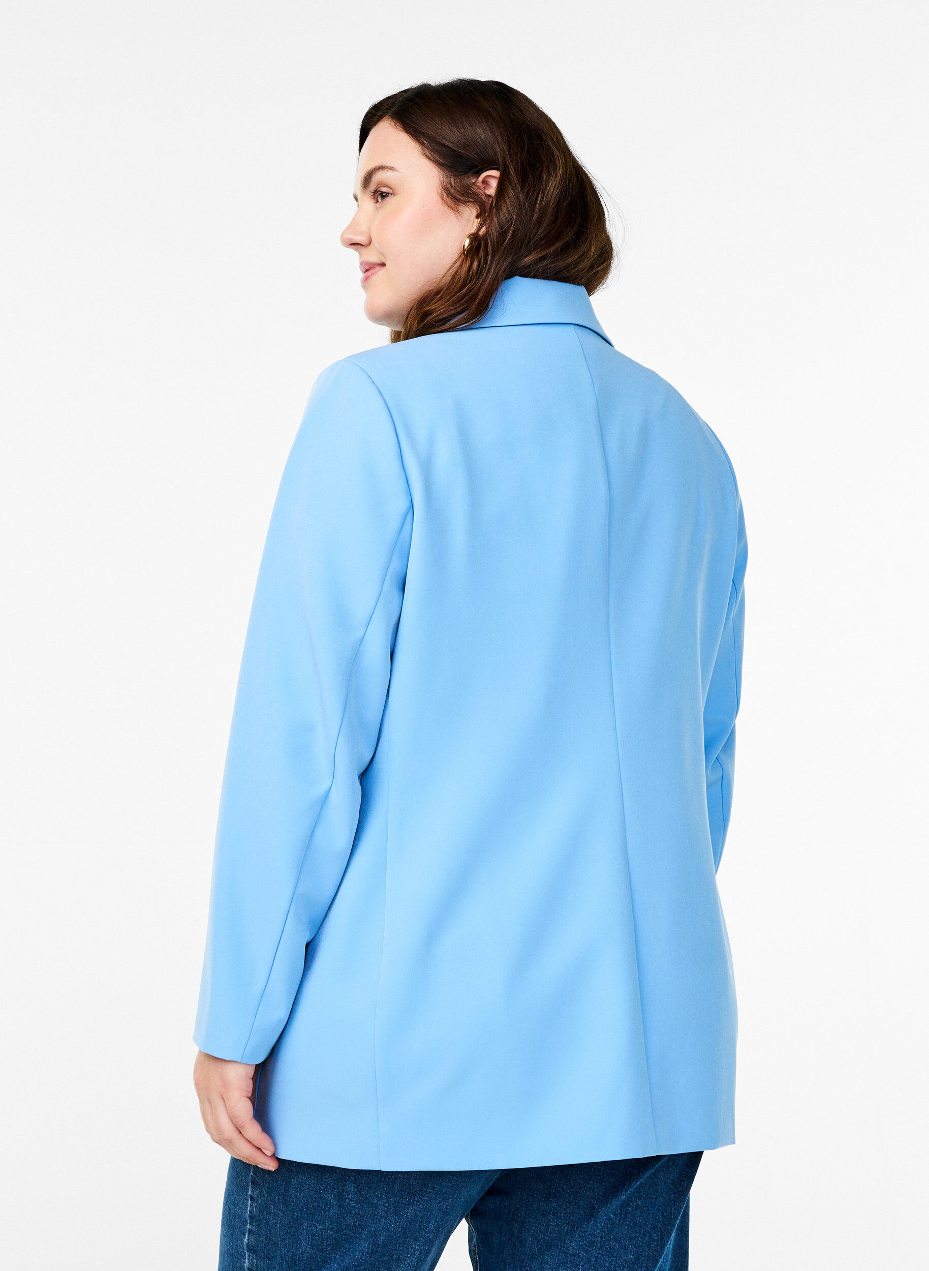 ZizziKlassischer Blazer mit Knopfverschluss, Blau, Model image number 2