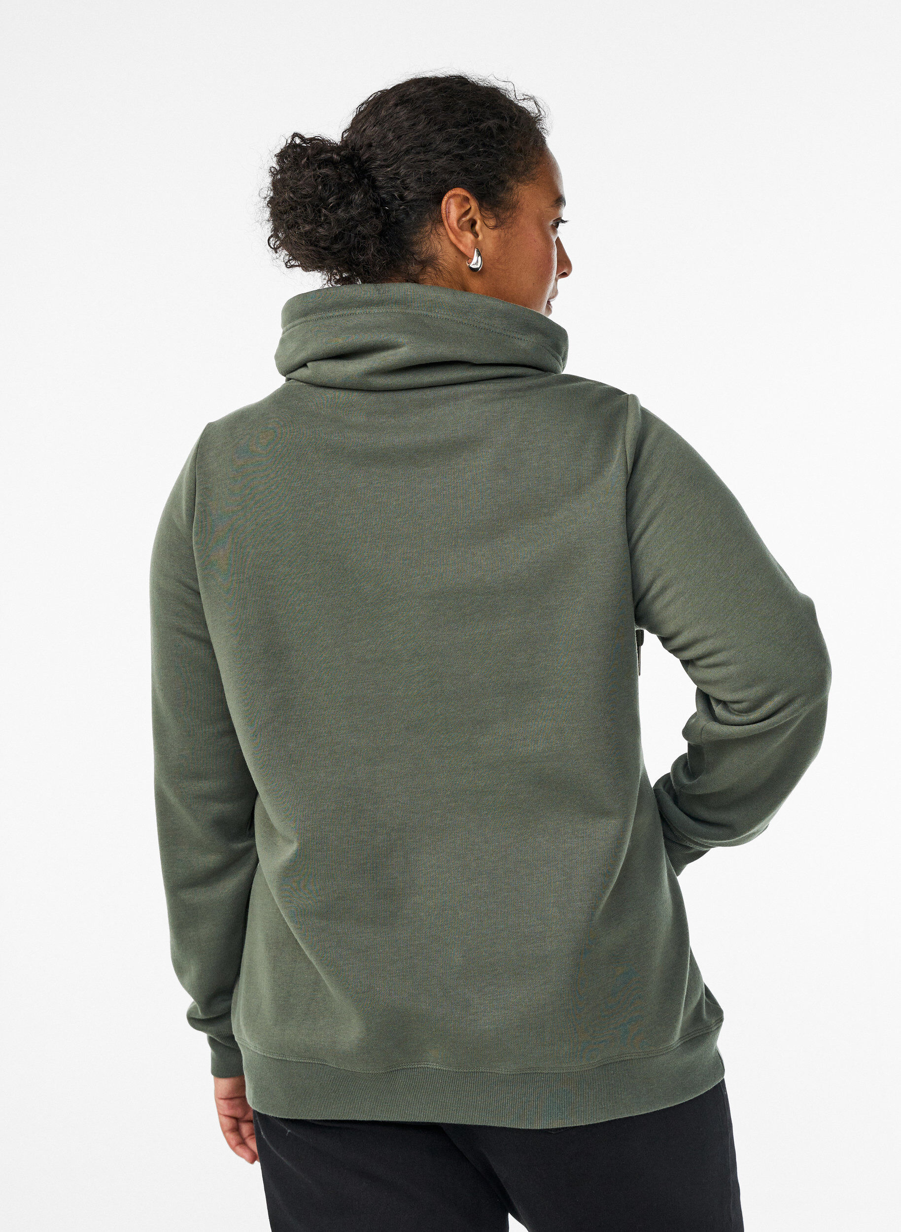 ZizziSweatshirt mit Stehkragen und Taschen, Gr&uuml;n, Model image number 2