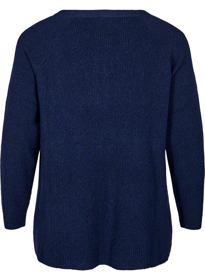 Strickbluse mit Rundhalsausschnitt, Naval Academy Mel., Packshot image number 1