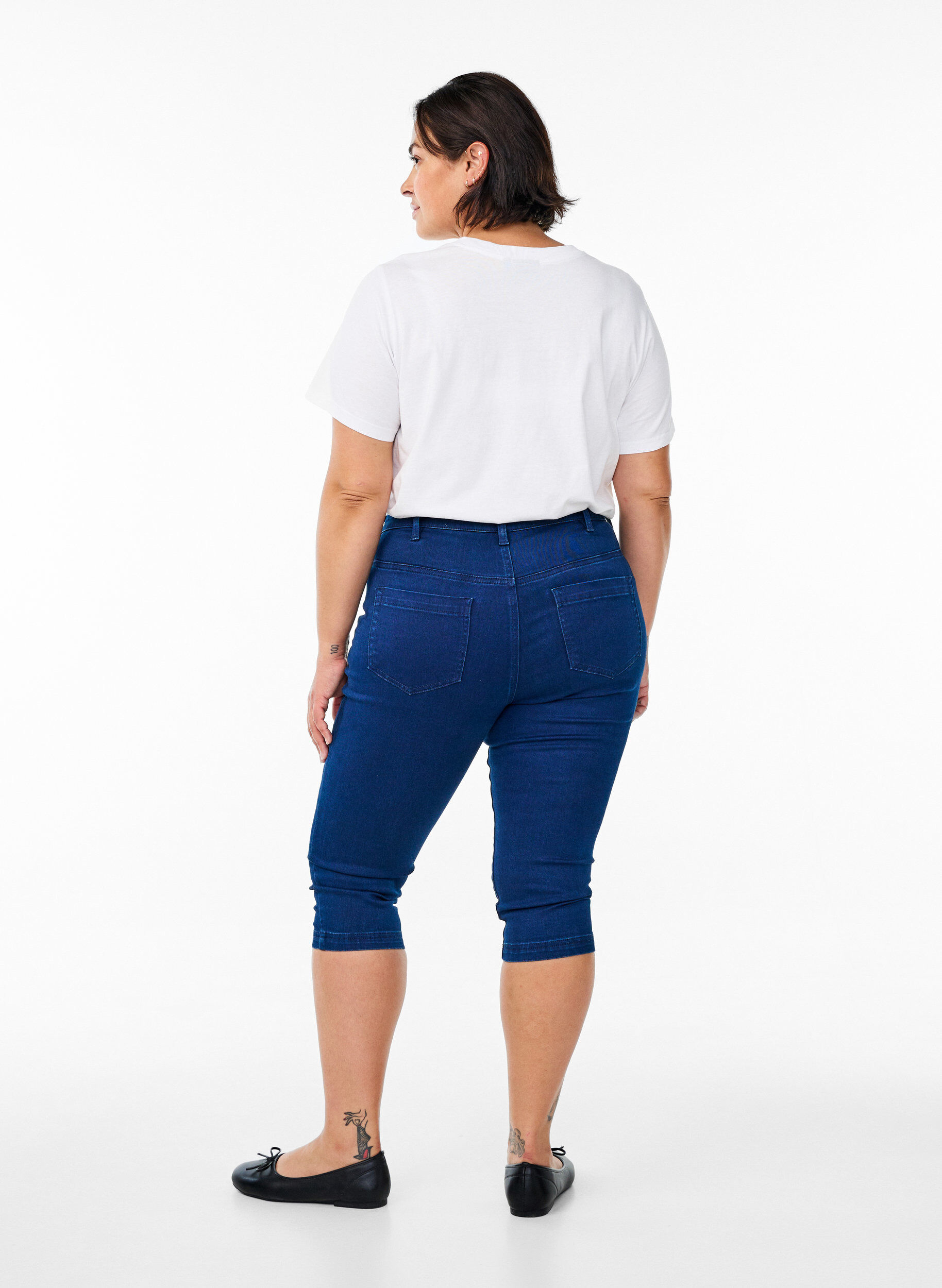 ZizziAmy Caprijeans mit hohem Taille und Super Slim Fit, Blau, Model image number 1