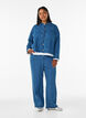 Myra Jeans mit weiter Passform und abgenutzter Optik, Blau, Model image number 0