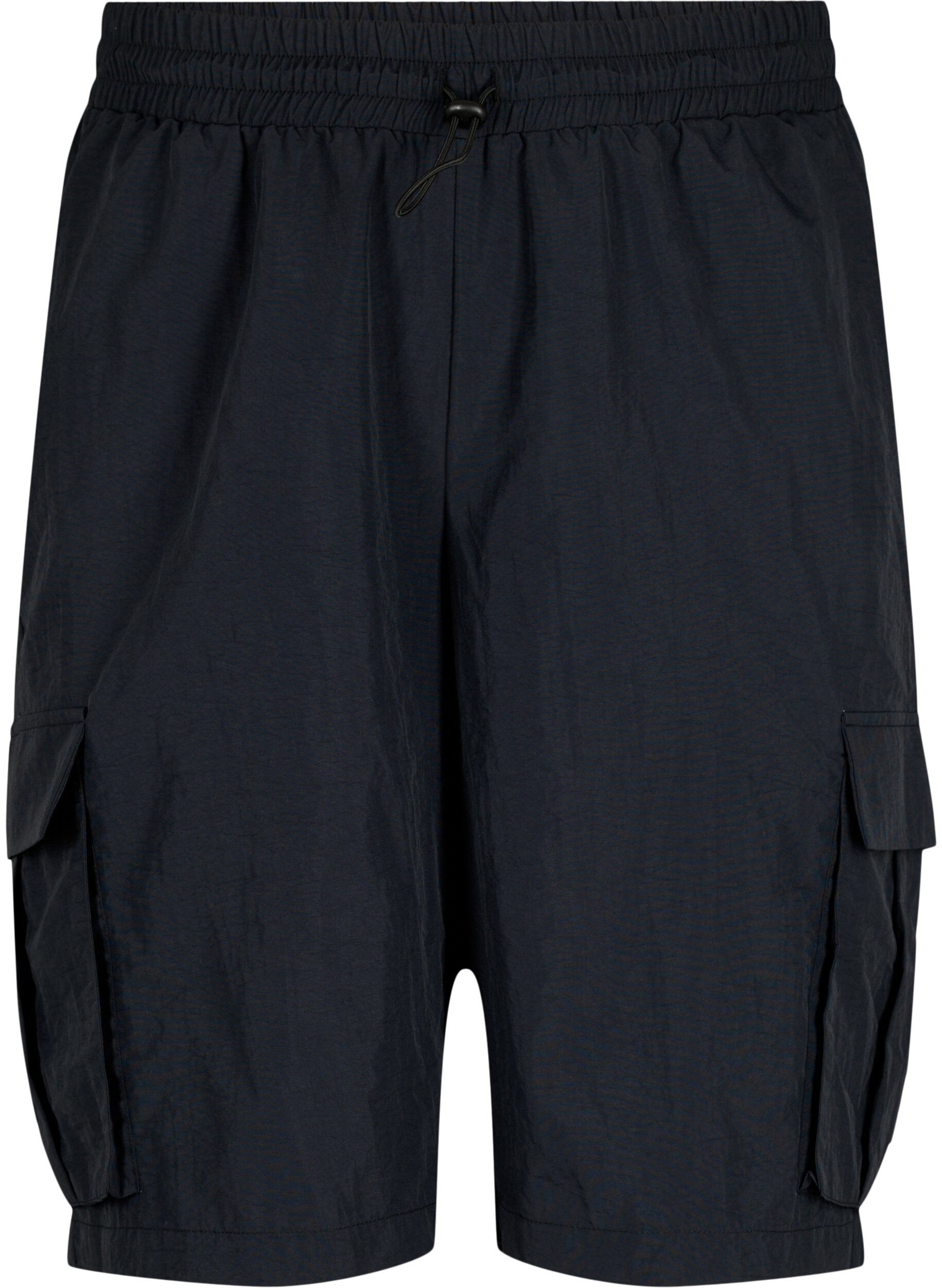 ZizziShorts mit hoher Taille und Cargo-Taschen, Black, Packshot image number 0