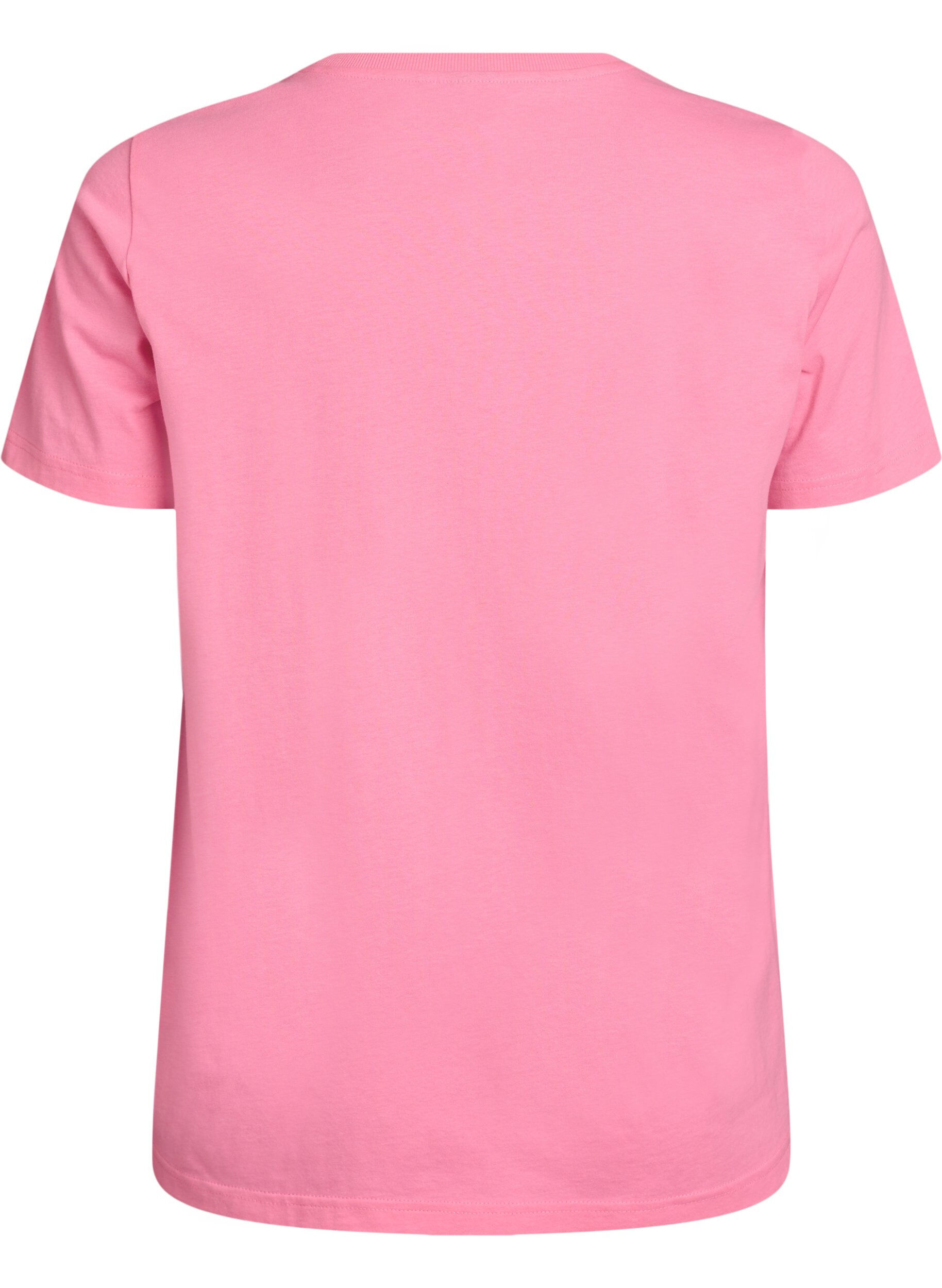 ZizziT-Shirt aus Baumwolle mit Fr&uuml;chte-Print und Text, Pink, Packshot image number 1