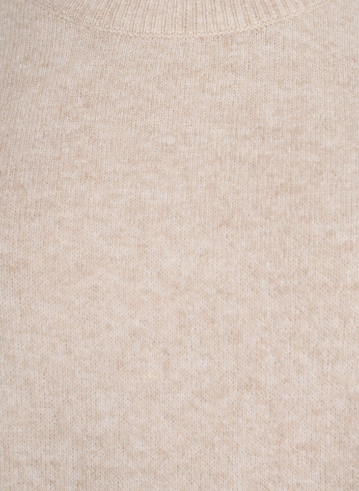 Locker sitzende Strickshirt mit kurzen Ärmeln, Beige, Packshot image number 2