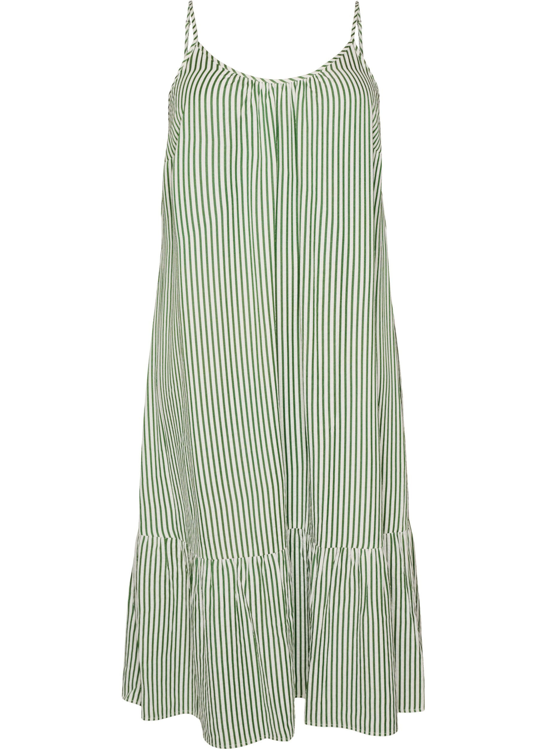 ZizziSommerkleid mit Streifen und A-Linie, Gr&uuml;n, Packshot image number 0