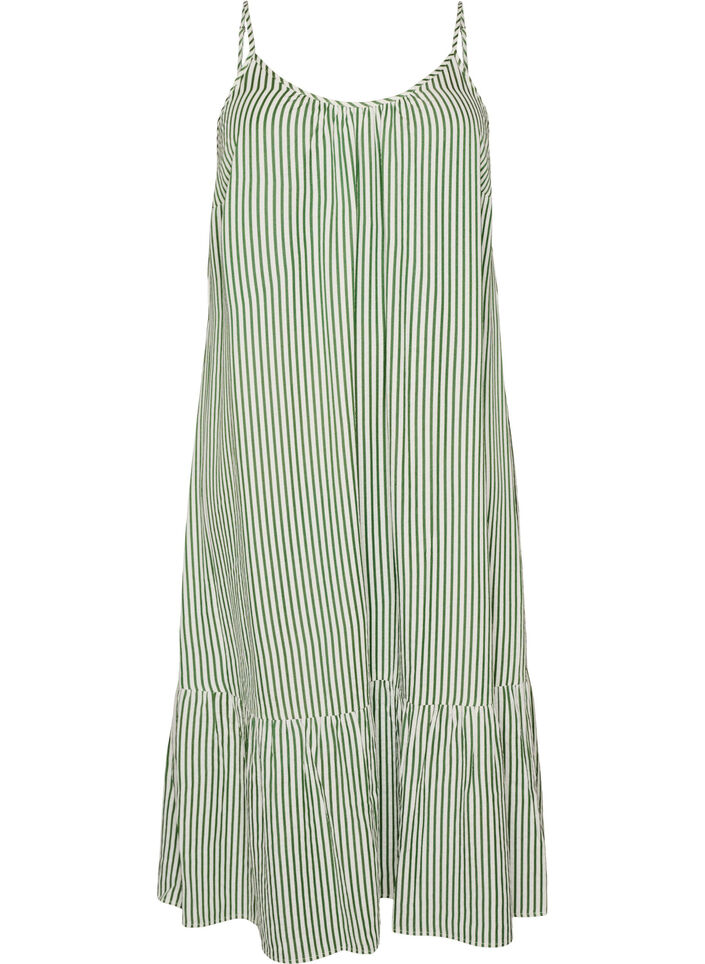 Sommerkleid mit Streifen und A-Linie, Gr&uuml;n, Packshot image number 0