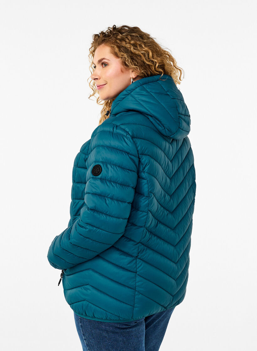 Leichte Jacke mit Kapuze, Petrol, Model image number 2