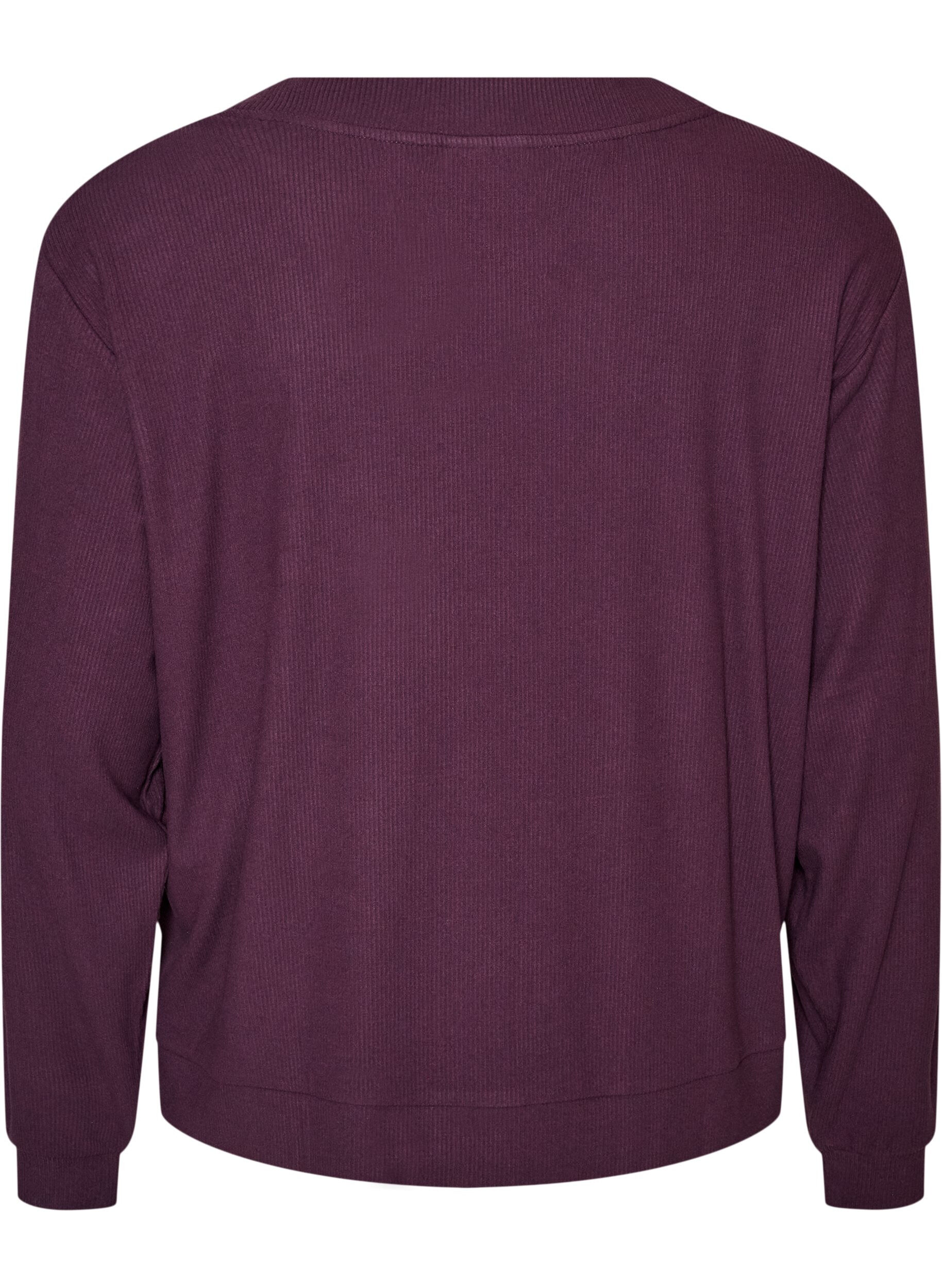 ZizziGerippte Jersey-Strickjacke mit V-Ausschnitt, Lila, Packshot image number 1