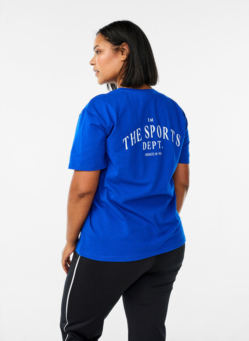 Sportliches T-Shirt aus Bio-Baumwolle, Blau, Model image number 2