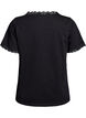 T-Shirt mit Spitzensaum, Black, Packshot image number 1