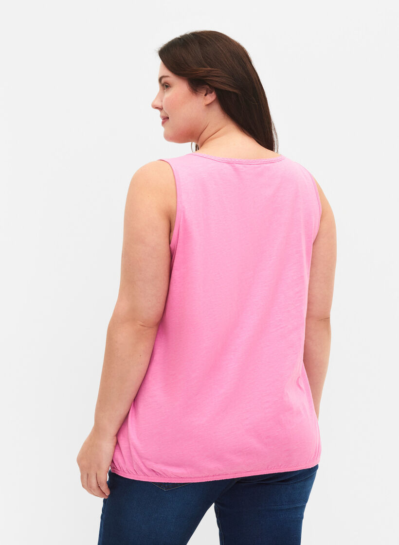 2er-Pack Tops aus Baumwolle mit Spitzenrand, Rosebloom / Black, Model image number 1