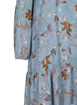 Langarm Kleid mit Blumenprint, Light Blue AOP, Packshot image number 3