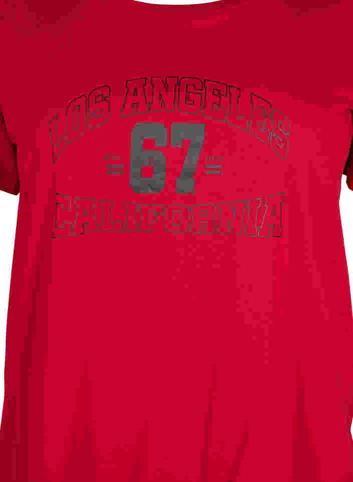 Baumwoll-T-Shirt mit Frontprint, Tango Red LOS , Packshot image number 2