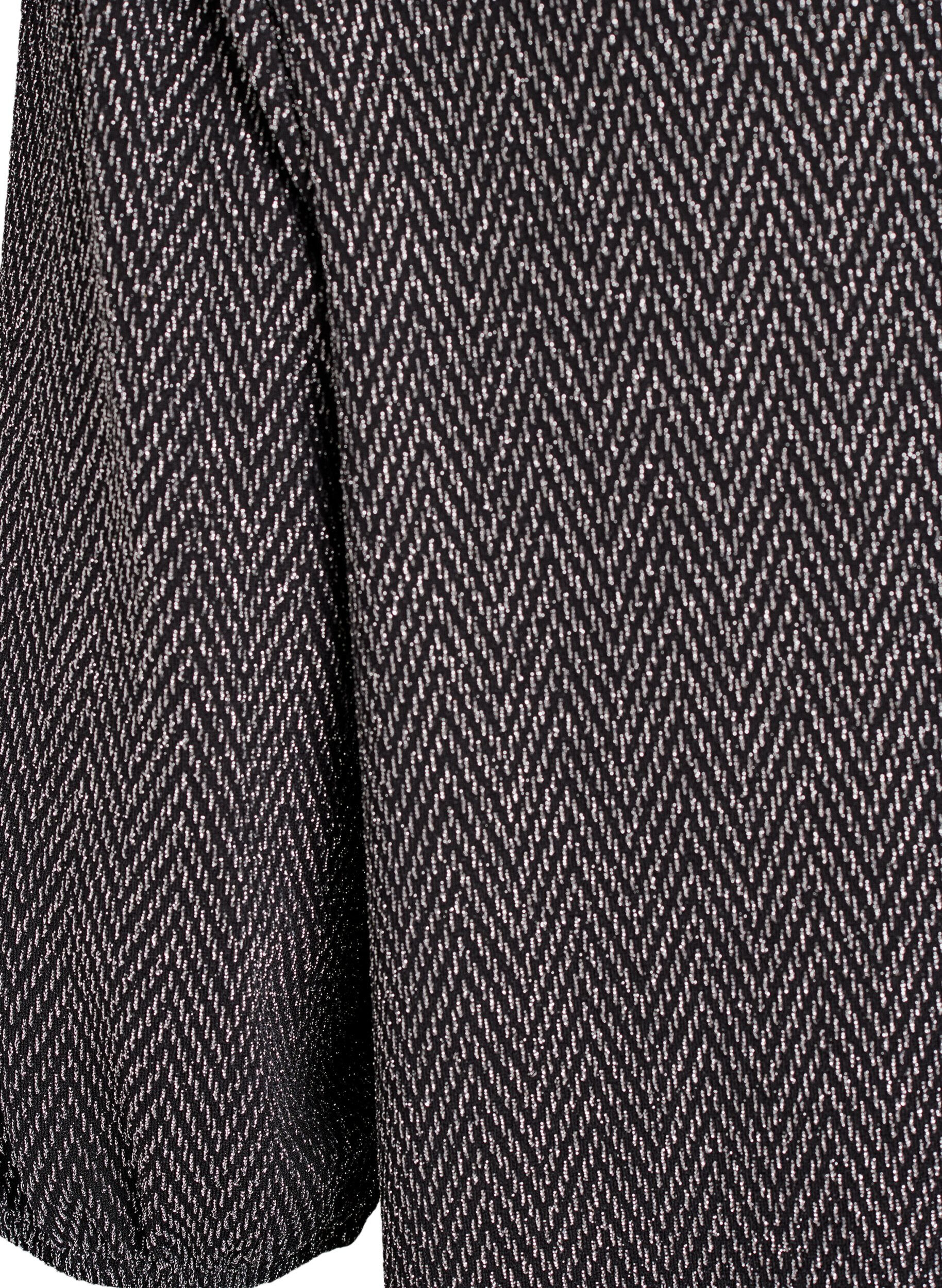 ZizziBluse mit Glitzermuster und 3/4-&Auml;rmeln, Schwarz, Packshot image number 3