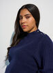 Pullover aus Rippstrick mit Puff&auml;rmeln und Kn&ouml;pfen, Blau, Model image number 3