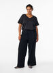 Jeans mit lockerer Passform, elastischem Bund und Tunnelzug, Schwarz, Model image number 0