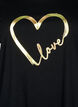 Baumwoll-T-Shirt mit Motiv, Black w. Gold Love, Packshot image number 2