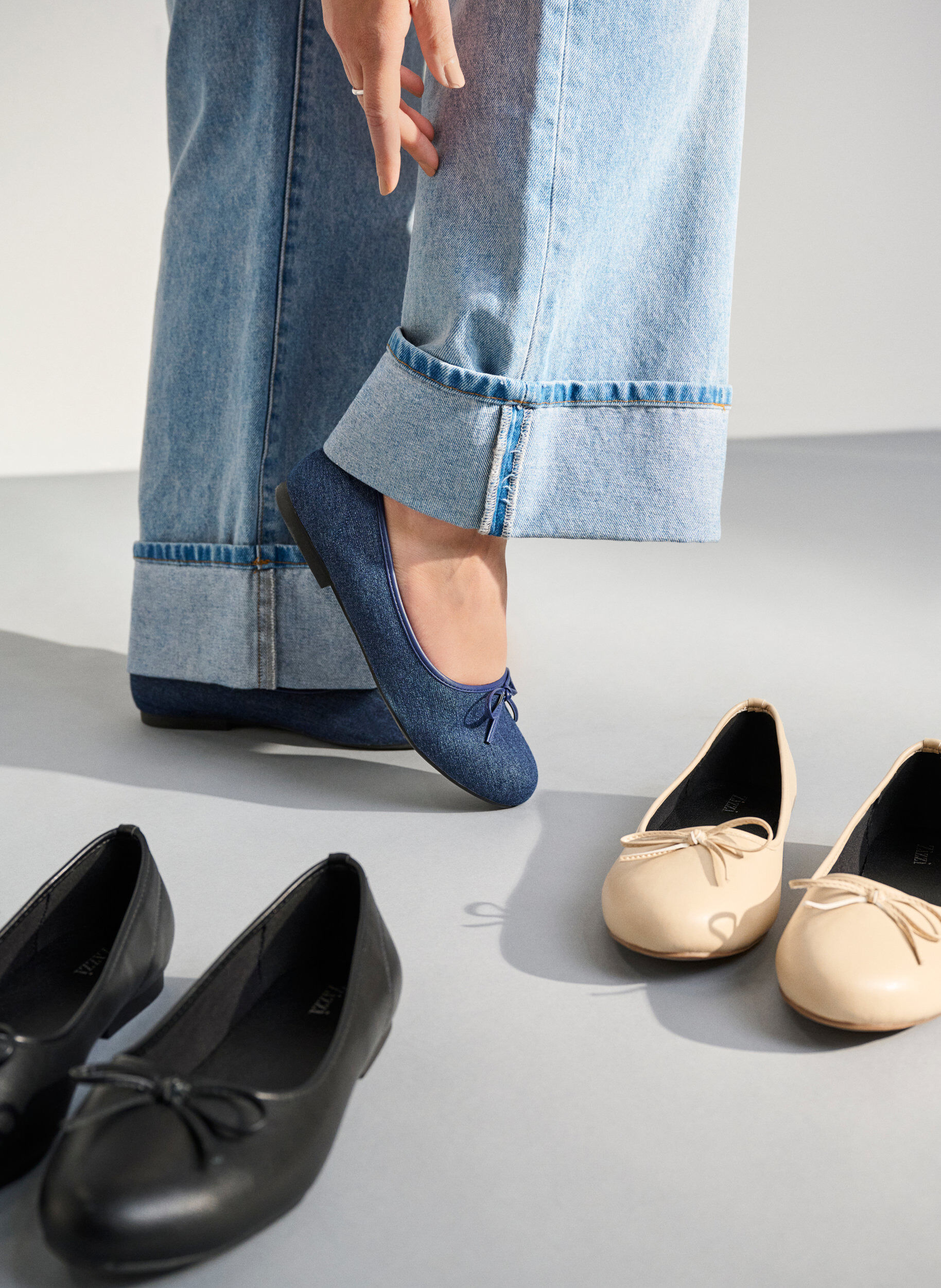 ZizziExtra-Weite - Ballerinas mit Schleife, Beige, Image image number 0