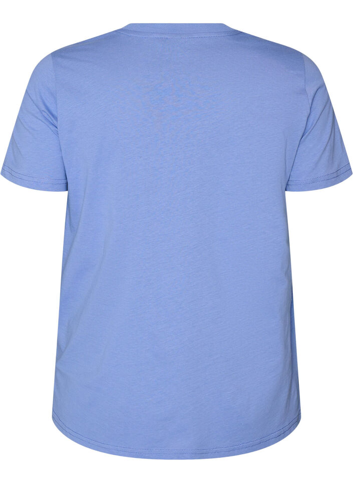 Basic T-Shirt aus Baumwolle mit Rundhalsausschnitt, lila, Packshot image number 1