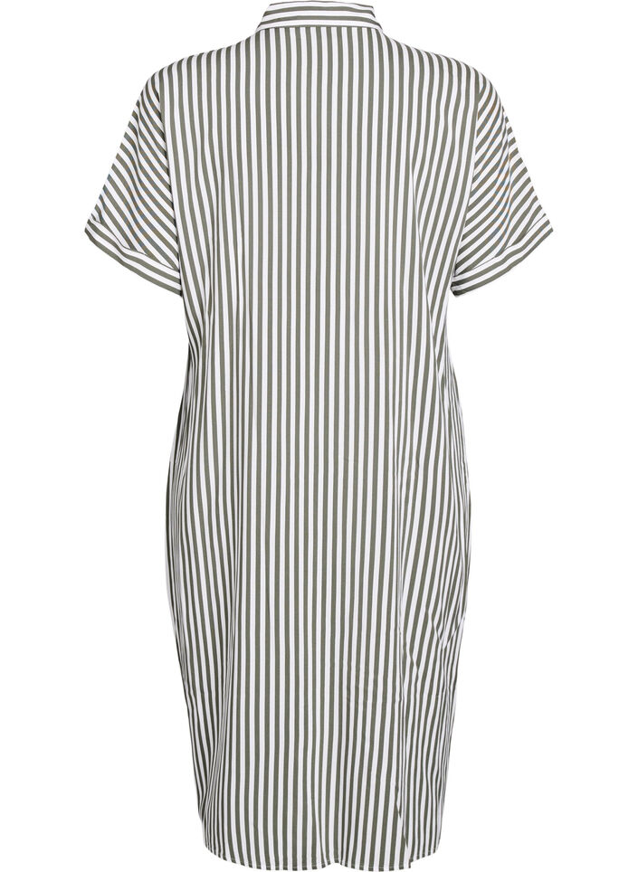 FLASH - Langes Hemdkleid mit kurzen &Auml;rmeln, Gr&uuml;n, Packshot image number 1