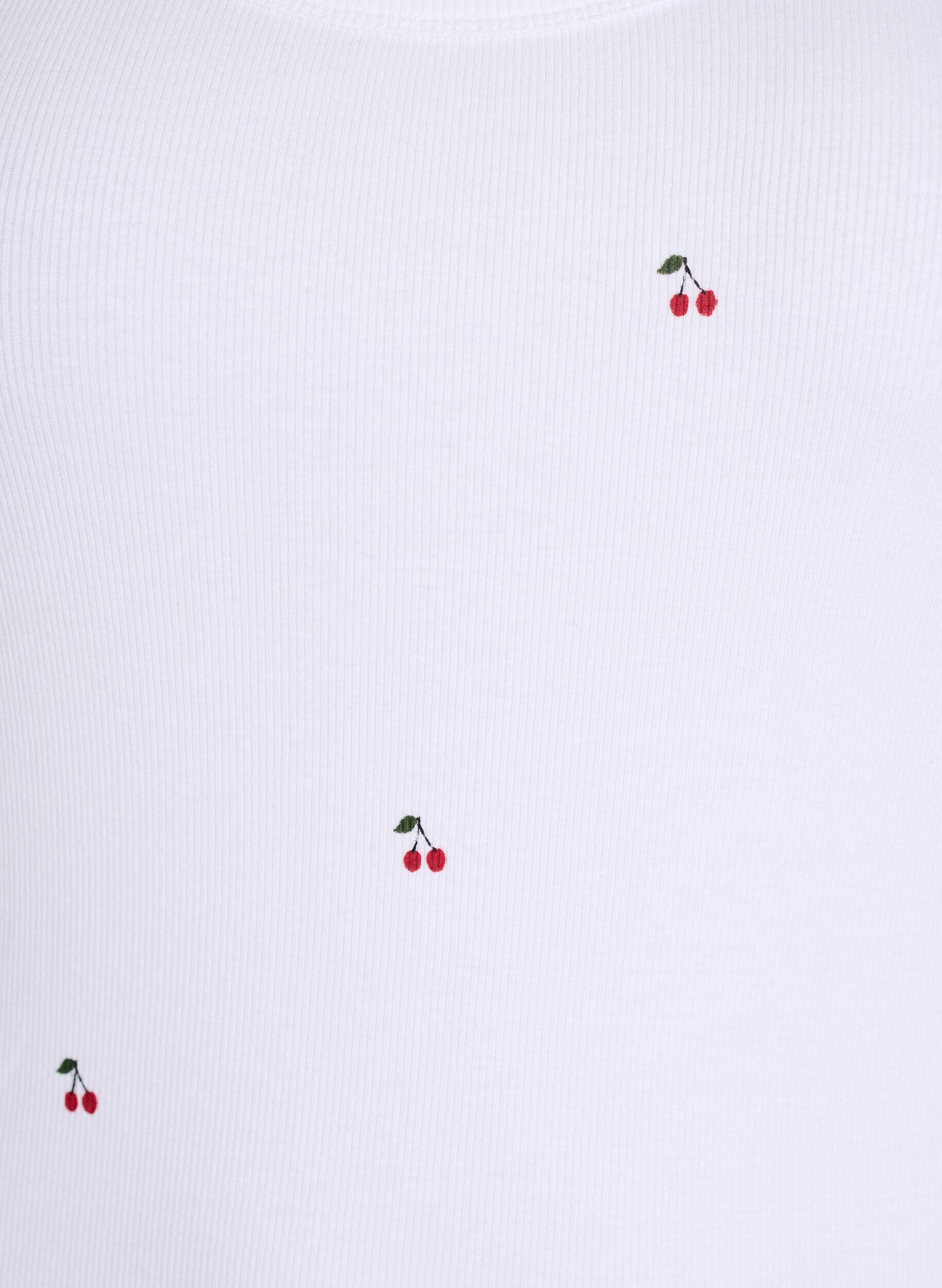 ZizziTailleiertes Top mit Motiv, Wei&szlig;, Packshot image number 2