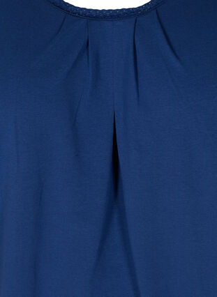 Kurzarm T-Shirt mit Rundhals und Spitze, Twilight Blue, Packshot image number 2