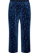 Pyjamahose aus Velours mit Allover-Print, Blau, Packshot image number 0