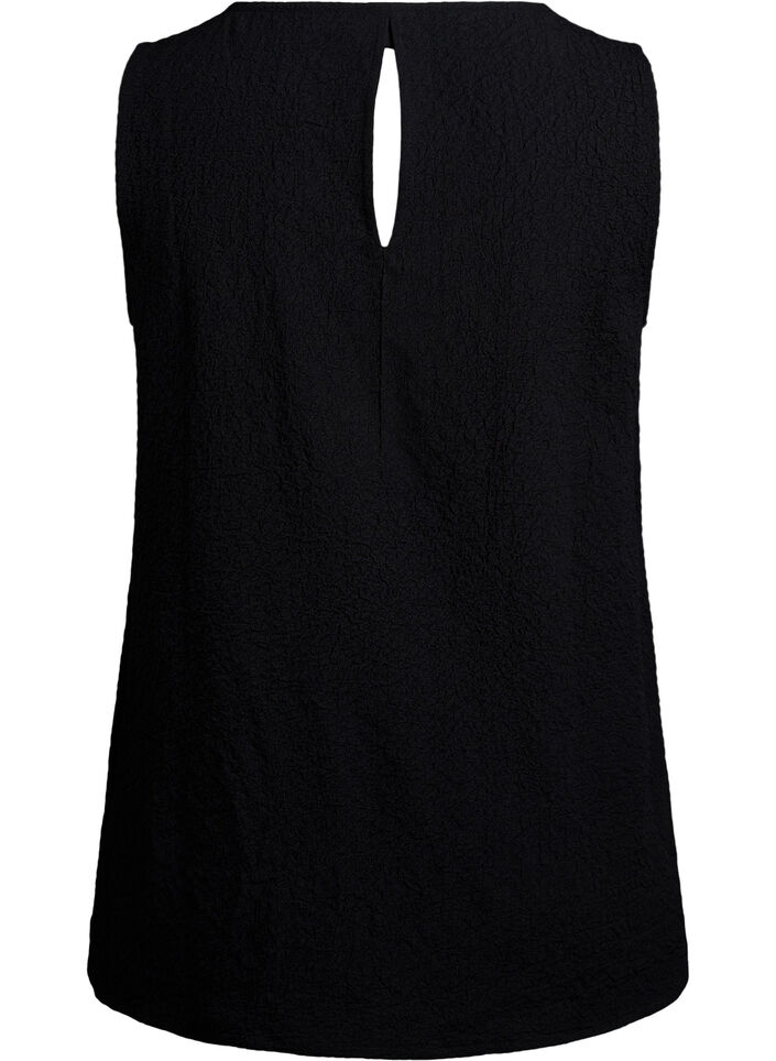 &Auml;rmelloses Top mit Struktur, Schwarz, Packshot image number 1