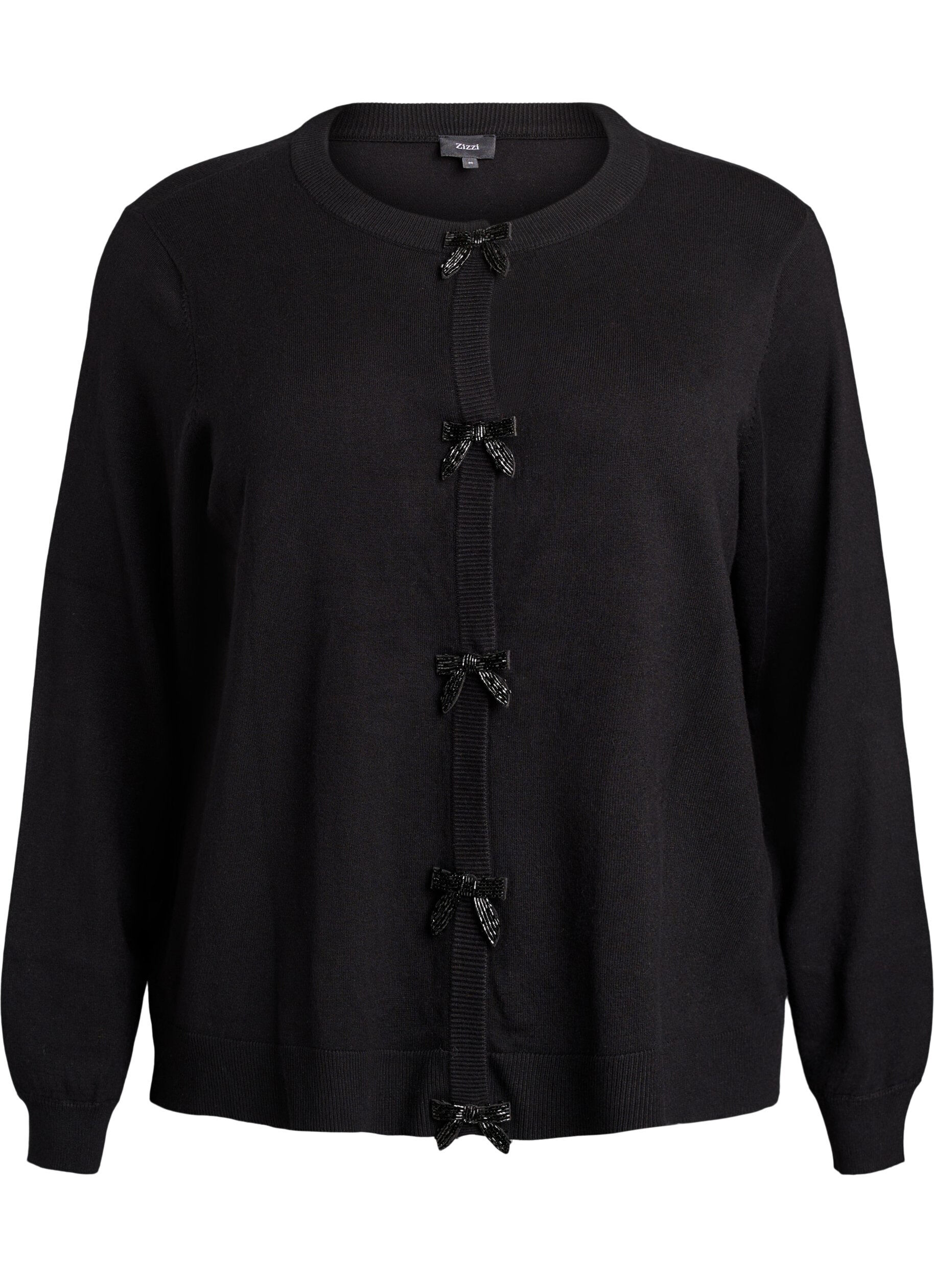 Cardigan mit perlenbestickten Schleifen und Druckkn&ouml;pfen