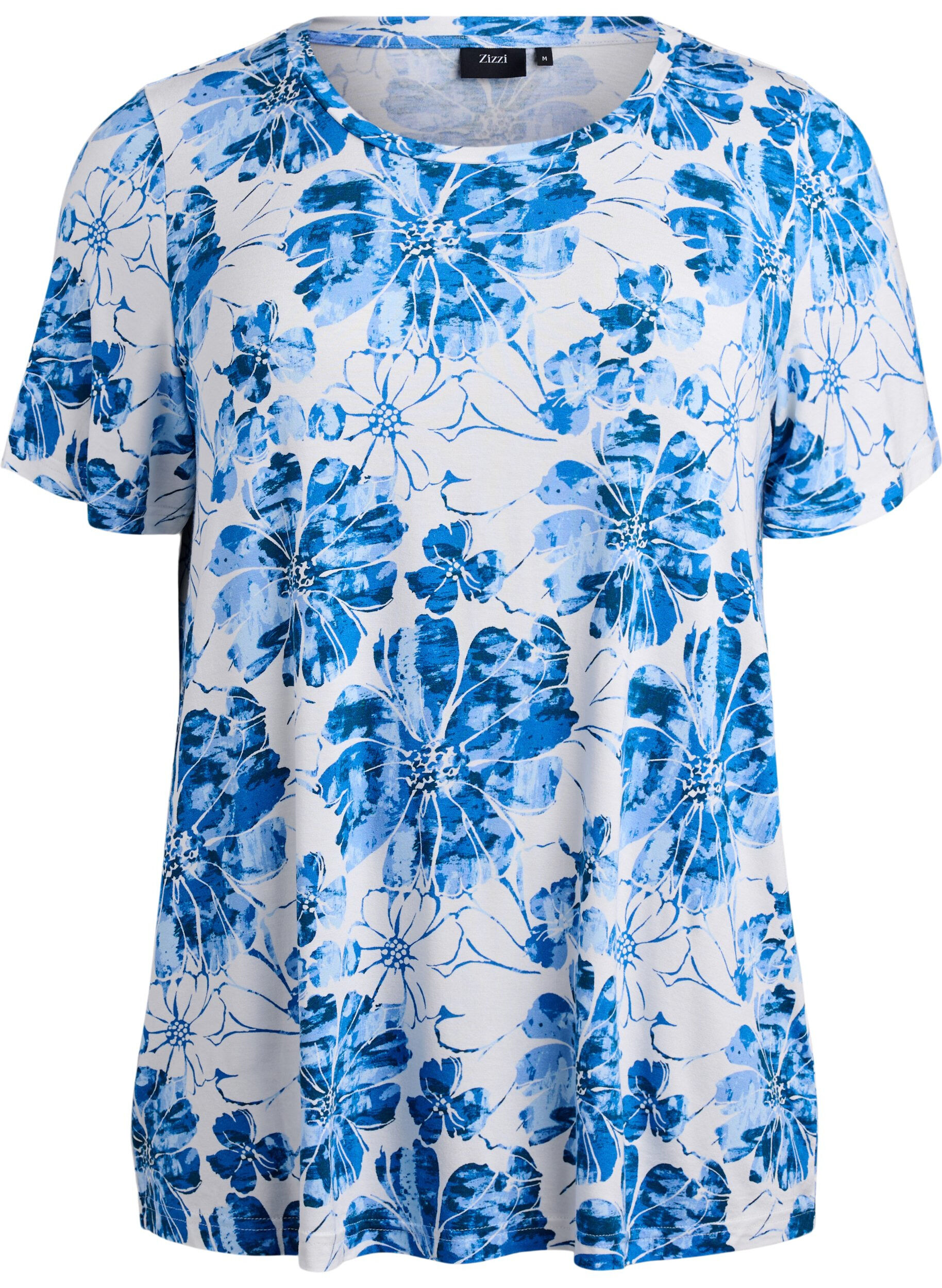 ZizziT-Shirt mit floralem Print, Blau, Packshot image number 0