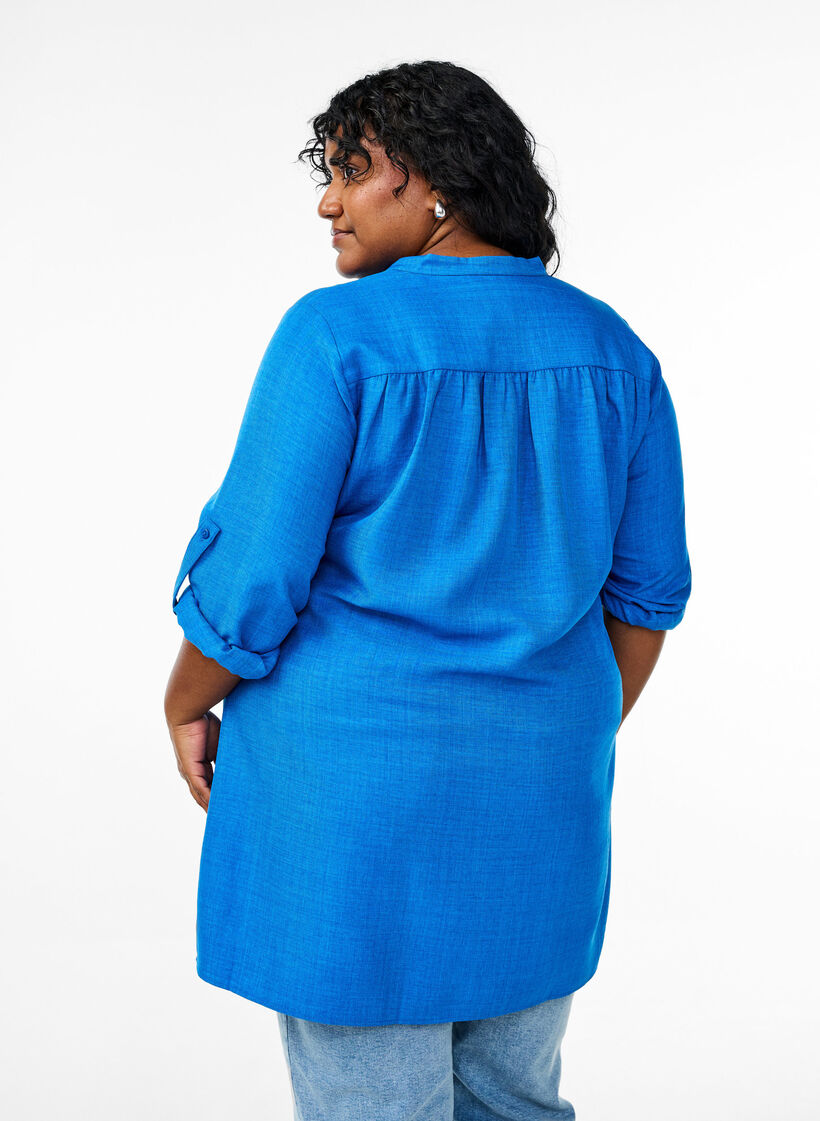 Tunika mit Rundhalsausschnitt, Blau, Model image number 2