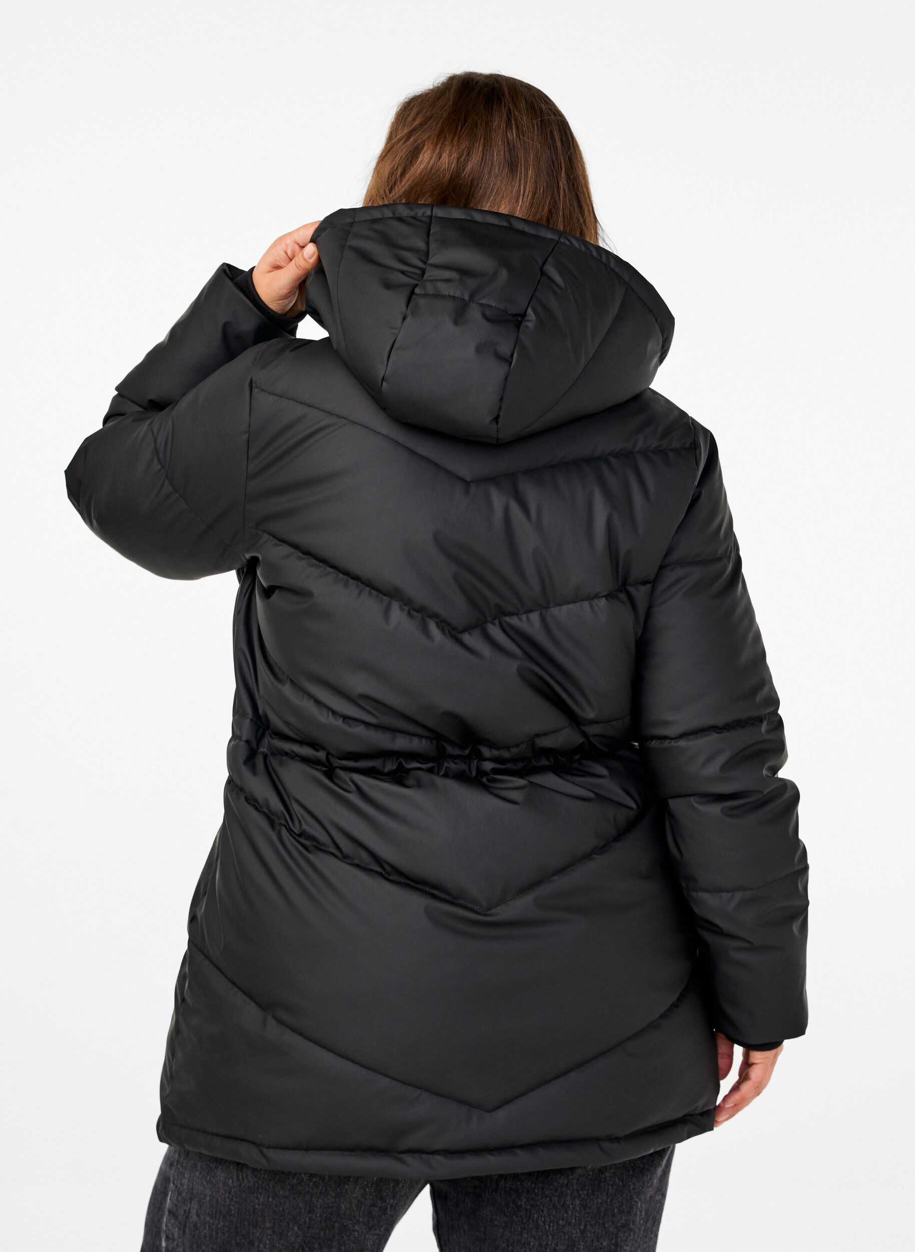 ZizziWasserabweisende Steckenjacke mit Kapuze, Schwarz, Model image number 1