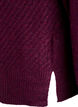 Strickbluse mit V-f&ouml;rmigem Rippenmuster und Schlitzen, Lila, Packshot image number 3
