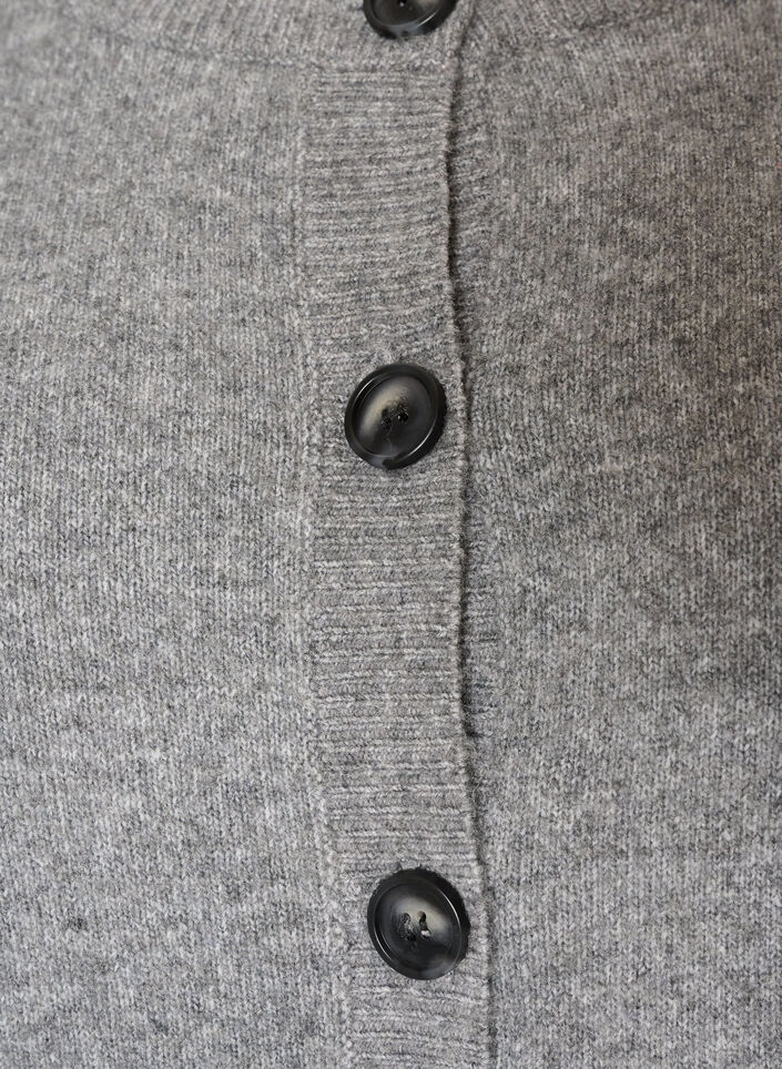 Strickjacke mit Kn&ouml;pfen und abgerundeter Vorderseite, Grau, Packshot image number 2