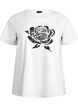 T-Shirt aus Bio-Baumwolle mit floralem Print, B. White w. Rose, Packshot image number 0