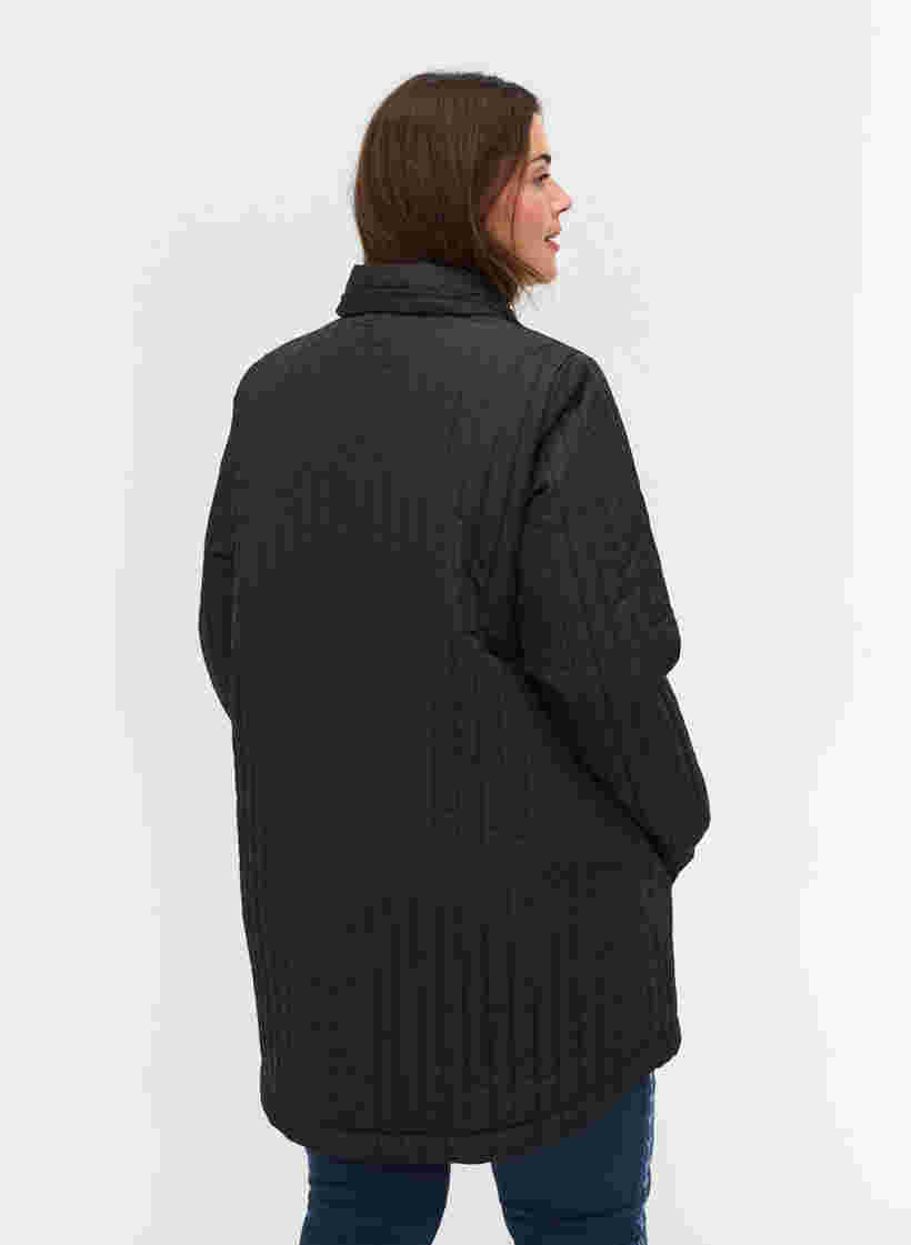 Steppjacke mit Brusttaschen und Kragen, Black, Model image number 1