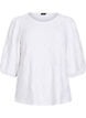 Bluse mit Struktur und 3/4-&Auml;rmeln, Wei&szlig;, Packshot image number 0