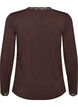 Bluse aus Viskose mit Spitzen und V-Ausschnitt, Braun, Packshot image number 1