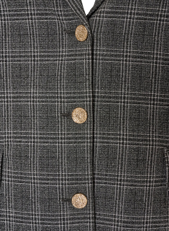 Kurzer Blazer mit Karomuster, Grau, Packshot image number 2