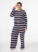 Gestreifte Pyjamahose mit weitem Bein, Blau, Model image number 0