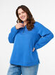 Sweatshirt mit hohem Kragen und Reißverschluss, Blau, Model image number 0